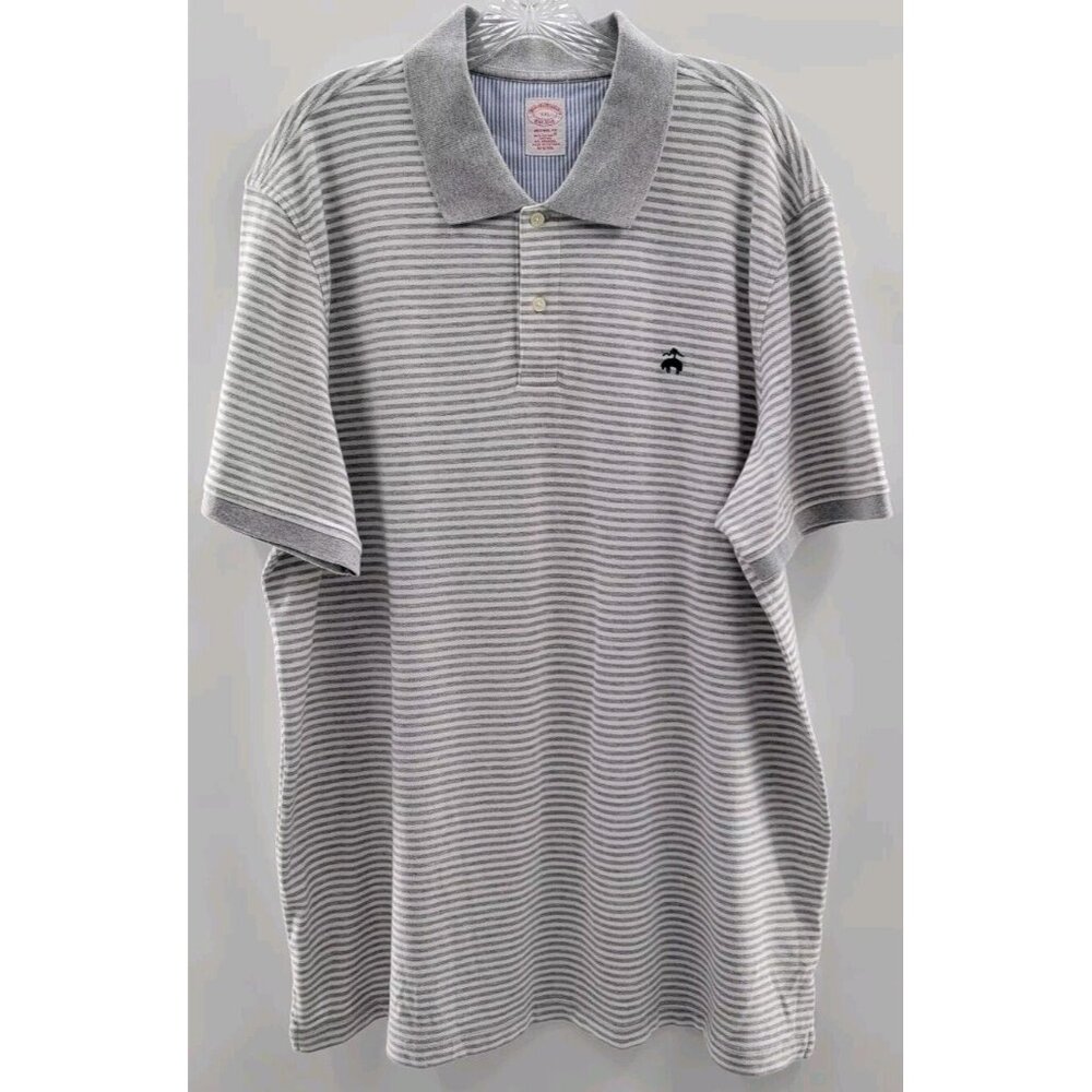 Brooks Brothers Striped Performance Polo Original Fit Short Sleeve Mens XXL